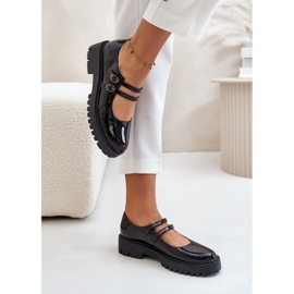 Zapatos mujer charol con tiras, Negro Rialuna 2