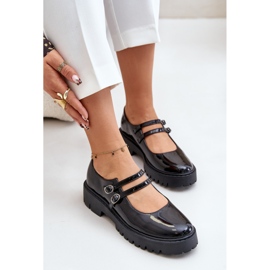 Zapatos mujer charol con tiras, Negro Rialuna 5