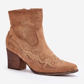 Botas camperas con tacón alto, Ante Eco, Arabelline Marrón 1