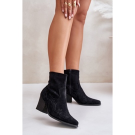 Botas camperas con tacón alto, Ante Eco, Arabelline Negro 2