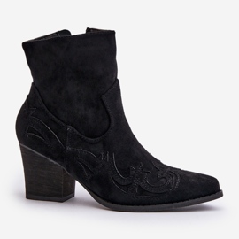 Botas camperas con tacón alto, Ante Eco, Arabelline Negro 4