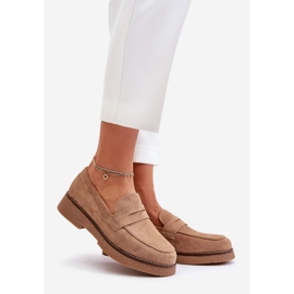 Mocasines Clásicos Mujer Ante Ecológico Beige Belania 1