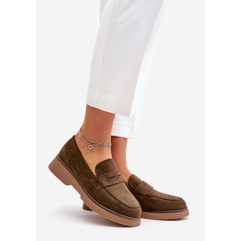 Mocasines Clásicos Mujer Ante Ecológico, Verde Oscuro Belania 1