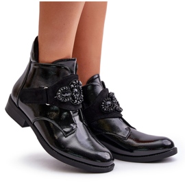 Botas Mujer Charol Con Adorno, Aislante S.Barski HY42-021 Negro 8