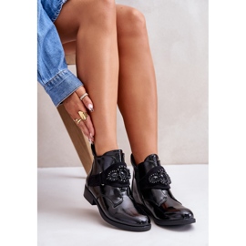 Botas Mujer Charol Con Adorno, Aislante S.Barski HY42-021 Negro 7