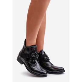 Botas Mujer Charol Con Adorno, Aislante S.Barski HY42-021 Negro 1