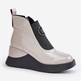S.Barski Botas Cuña Piel D&amp;A MR880-137 Gris claro 6