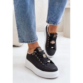 Zapatillas Mujer Plataforma Con Adornos, Negro Herbisa 1