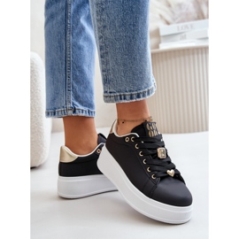 Zapatillas Mujer Plataforma Con Adornos, Negro Herbisa 2