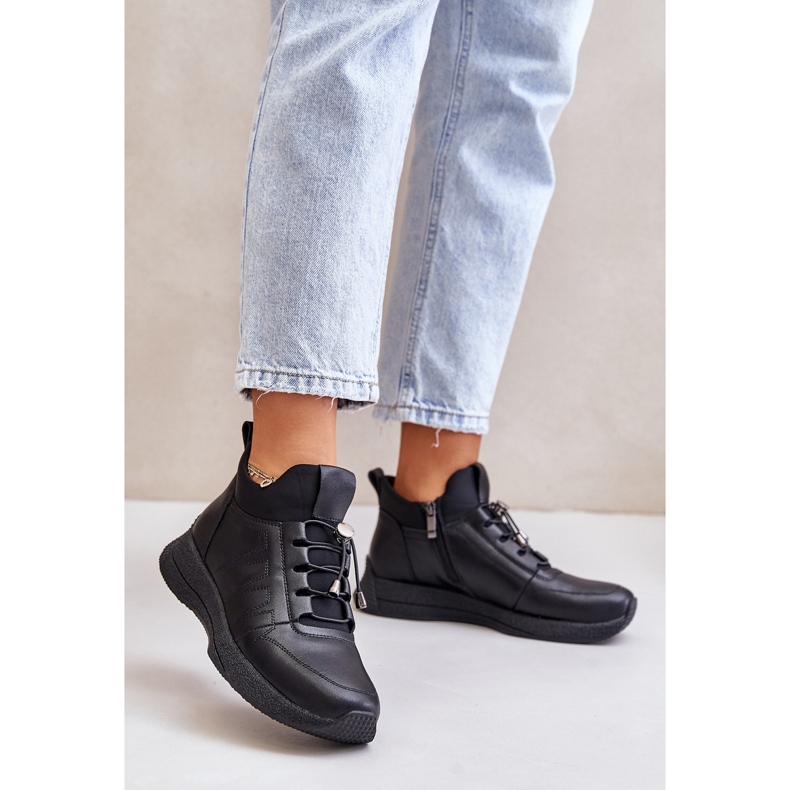 Deportivas Piel Aislante Con Cremallera Artiker 55C0041 Negro 2