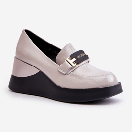 Vinceza 58337 Mocasines Cuña Charol Gris 4