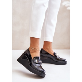 Vinceza 58337 Mocasines Cuña Charol Negro 2