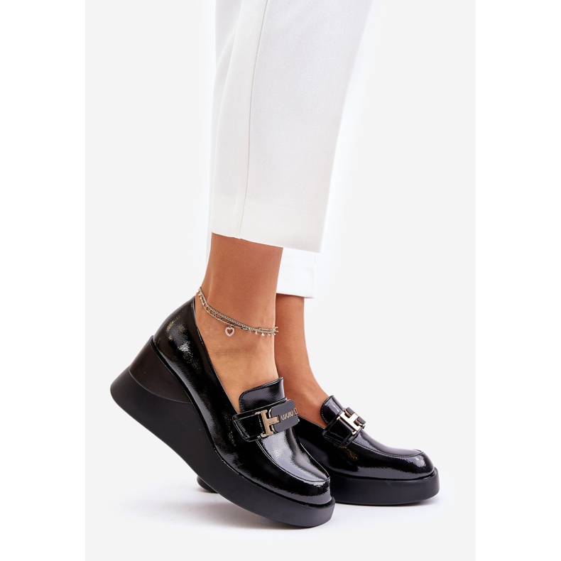 Vinceza 58337 Mocasines Cuña Charol Negro 1