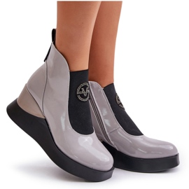 Botas Cuña Charol, Aislante Vinceza 66703, Gris 10