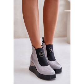 Botas Cuña Charol, Aislante Vinceza 66703, Gris 6