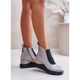 Botas Cuña Charol, Aislante Vinceza 66703, Gris 7