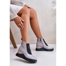Botas Cuña Charol, Aislante Vinceza 66703, Gris 8