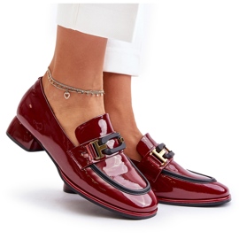 Zapatos mujer charol con bloque Artiker 55C0103 Burdeos rojo 8