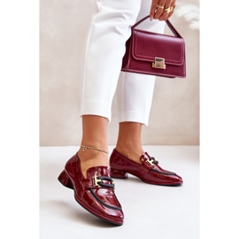Zapatos mujer charol con bloque Artiker 55C0103 Burdeos rojo 2