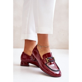 Zapatos mujer charol con bloque Artiker 55C0103 Burdeos rojo 3