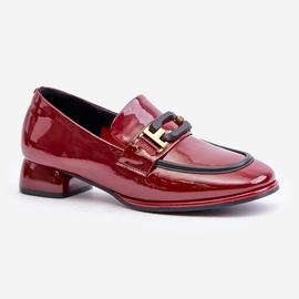 Zapatos mujer charol con bloque Artiker 55C0103 Burdeos rojo 4