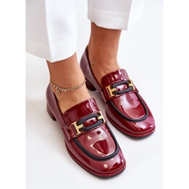 Zapatos mujer charol con bloque Artiker 55C0103 Burdeos rojo 5