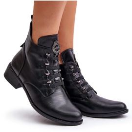 Jezzi Botines Bajos Aislantes Con Cremallera Con Adorno, Negro Nevalia 8