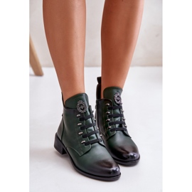 Jezzi Botines bajos con aislamiento, cremallera y adorno, verde Nevalia 5