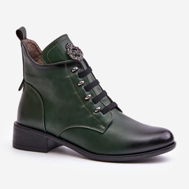 Jezzi Botines bajos con aislamiento, cremallera y adorno, verde Nevalia 4