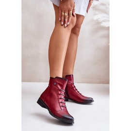 Jezzi Botas planas aislantes de mujer, burdeos Labise rojo 2