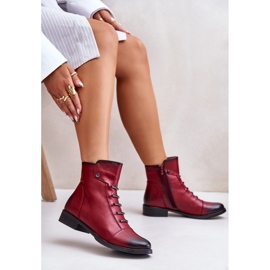 Jezzi Botas planas aislantes de mujer, burdeos Labise rojo 6