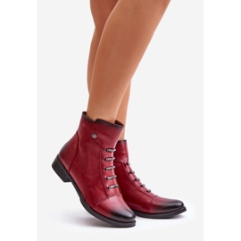 Jezzi Botas planas aislantes de mujer, burdeos Labise rojo 1