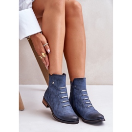 Jezzi Botas planas de mujer con aislamiento Labise azul 7