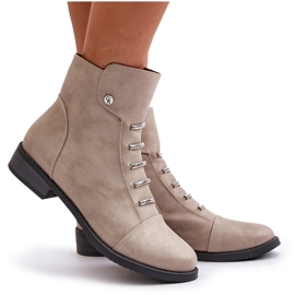 Jezzi Botas planas de mujer con aislamiento Labise beige 9
