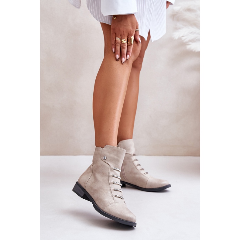 Jezzi Botas planas de mujer con aislamiento Labise beige 2