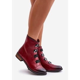 Jezzi Botas de mujer con aislamiento Evalith burdeos y cremallera rojo 1 Jezzi Botas de mujer con aislamiento Evalith burdeos y cremallera rojo 1
