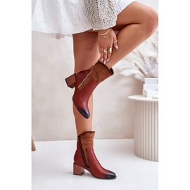 Botas aislantes de mujer marrones con tacón alto Relabina marrón 5