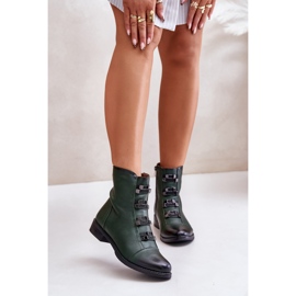 Jezzi Botas de mujer aislantes verdes con cremallera Evalith 3