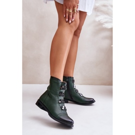 Jezzi Botas de mujer aislantes verdes con cremallera Evalith 2