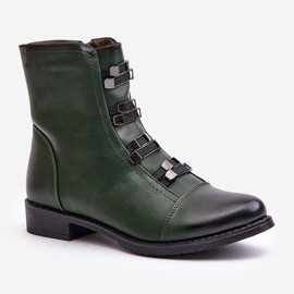 Jezzi Botas de mujer aislantes verdes con cremallera Evalith 4