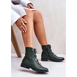 Jezzi Botas de mujer aislantes verdes con cremallera Evalith 5