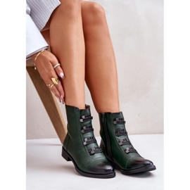 Jezzi Botas de mujer aislantes verdes con cremallera Evalith 6