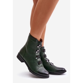 Jezzi Botas de mujer aislantes verdes con cremallera Evalith 1