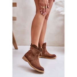 Botas Planas Bajas Mujer Ante Lewski 3624 Marrón 2