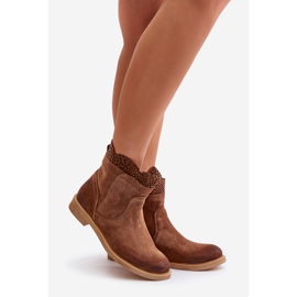 Botas Planas Bajas Mujer Ante Lewski 3624 Marrón 1