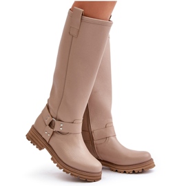 Botas Altas Mujer Piel Lewski 3615 Beige 9