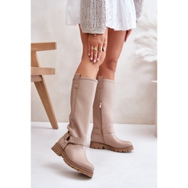 Botas Altas Mujer Piel Lewski 3615 Beige 2