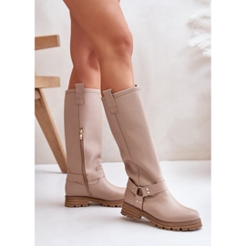 Botas Altas Mujer Piel Lewski 3615 Beige 5