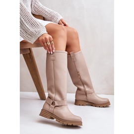 Botas Altas Mujer Piel Lewski 3615 Beige 6