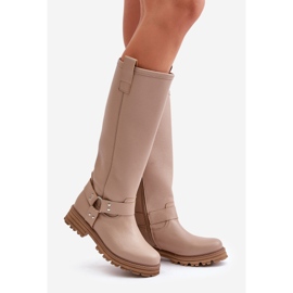 Botas Altas Mujer Piel Lewski 3615 Beige 1